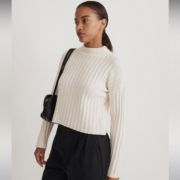 Madewell Mockneck Crop Sweater - Picture 4 of 7